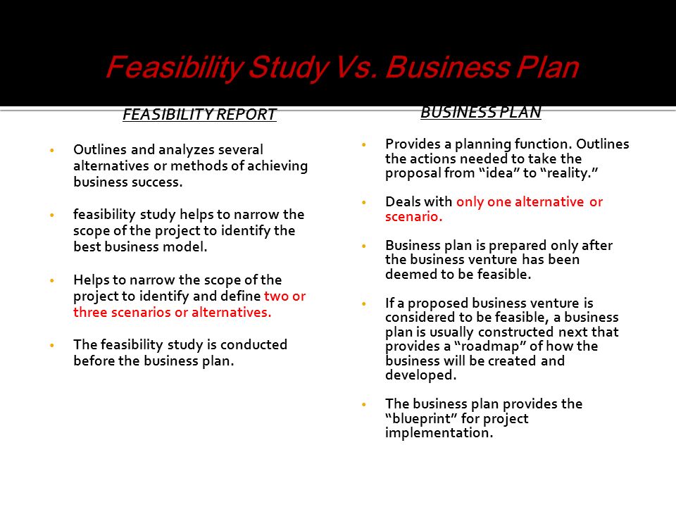 Feasibility study before business plan